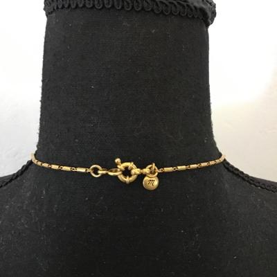 Beautiful satin, gold, toned statement, necklace