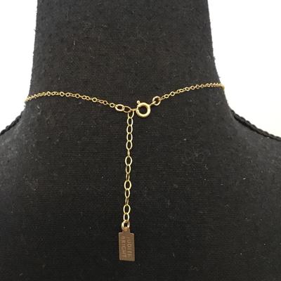 Beautiful designer Judith, bright 14 karat gold filled and lapis stone dainty necklace