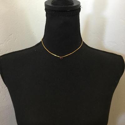 Beautiful vintage, goldtone plum, purple rhinestone necklace