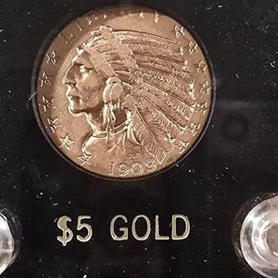 1909 Gold five dollar Indian head coin