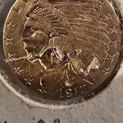 1912 $2.50 Indian head gold coin