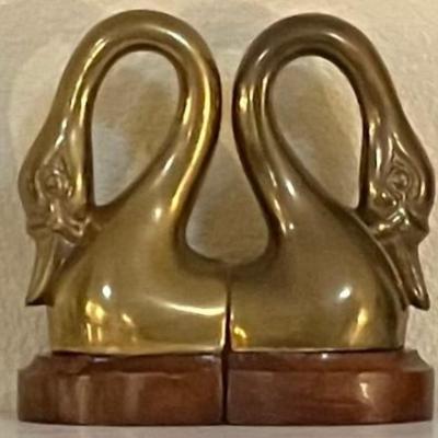 Two Brass Duck Bookends