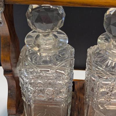 Sale Photo Thumbnail #1313: Whiskey Bottles With Antique Wooden Case