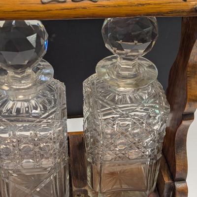 Sale Photo Thumbnail #1314: Whiskey Bottles With Antique Wooden Case