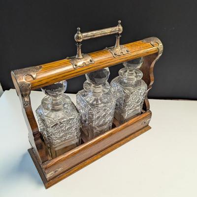 Sale Photo Thumbnail #1319: Whiskey Bottles With Antique Wooden Case