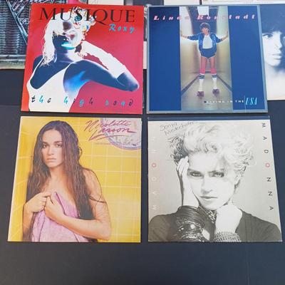 LOT 201: Collection of Vintage Vinyl Records - Madonna, Olivia Newton John, Michael Jackson, Paula Abdul and More