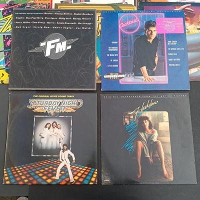 LOT 214: Collection of Movie / TV Soundtrack Albums - Saturday Night Fever, Flash Dance, Monty Python, Beverly Hills Cop and More