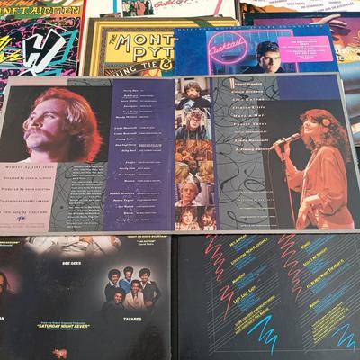LOT 214: Collection of Movie / TV Soundtrack Albums - Saturday Night Fever, Flash Dance, Monty Python, Beverly Hills Cop and More