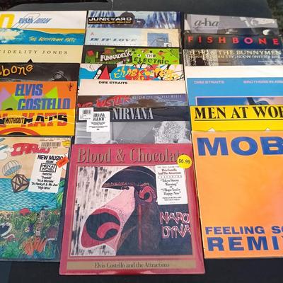 LOT 221: Vinyl Record Collection - Elvis Costello, Nirvana, Duran Duran, Men At Work and More