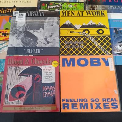 LOT 221: Vinyl Record Collection - Elvis Costello, Nirvana, Duran Duran, Men At Work and More