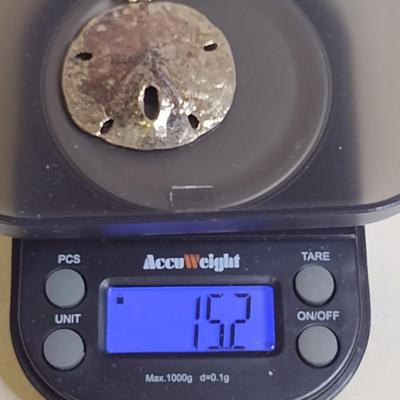 Sterling Silver Pendant- Sand Dollar Design- Approx Total Weight 15.2 Grams (#72)