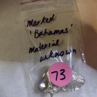 Pair of Conch Shell Design Pendants/Charms- Marked 'Bahamas' (#73)