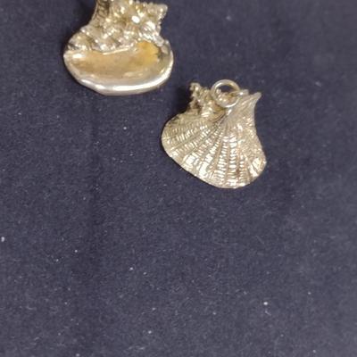 Pair of Conch Shell Design Pendants/Charms- Marked 'Bahamas' (#73)