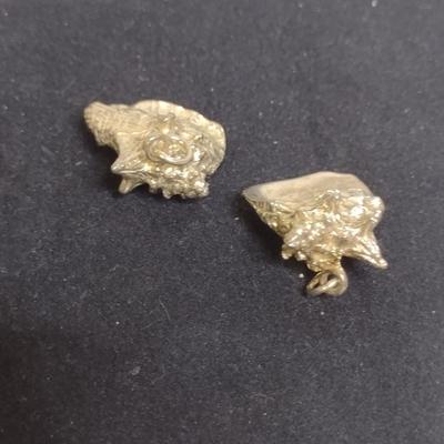 Pair of Conch Shell Design Pendants/Charms- Marked 'Bahamas' (#73)