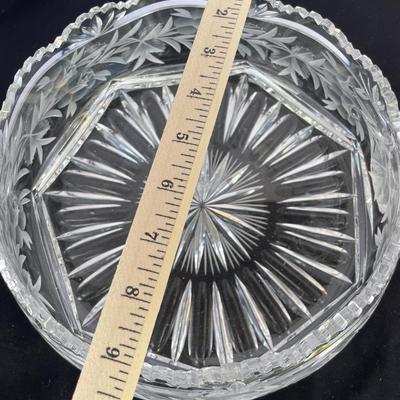 Heavy Cut/Etched Crystal Pitcher and Centerpiece Bowl