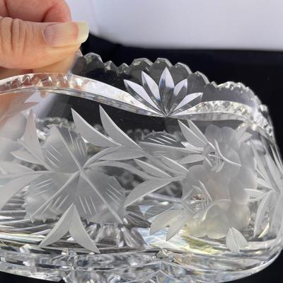 Heavy Cut/Etched Crystal Pitcher and Centerpiece Bowl