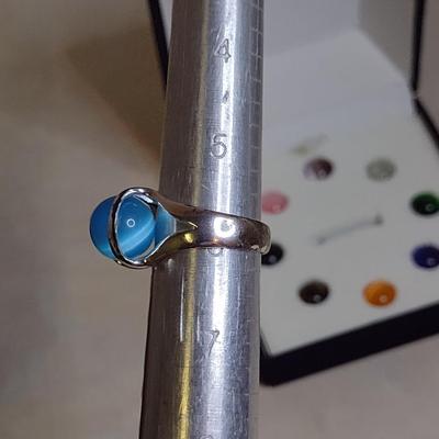 Sterling Silver Ring with Interchangeable Settings- Size 6 (#74)