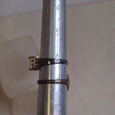 Pair of Sterling Silver Rings- Size 6 and 7- Approx Total Weight 7.7 Grams (#75)