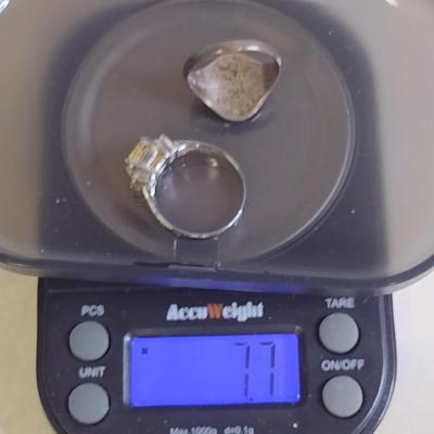 Pair of Sterling Silver Rings- Size 6 and 7- Approx Total Weight 7.7 Grams (#75)
