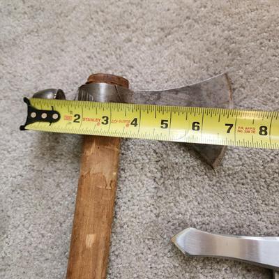 Lot of 3 Collectables Vintage Pipe Tomahawk ,SOG Fasthawk Axe, Walking Stick Cane Sword