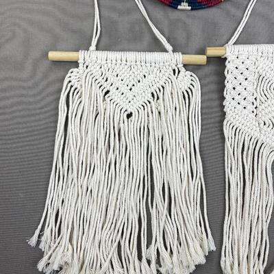 2 Macrame Wall Hangings and Swaziland Basket