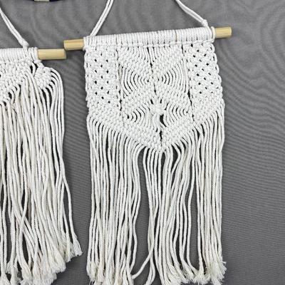 2 Macrame Wall Hangings and Swaziland Basket