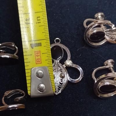 Assorted Sterling Silver Earrings and Pendant- Approx Total Weight 24.2 Grams (#76)