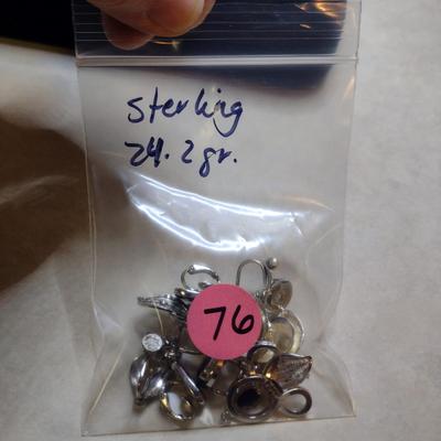 Assorted Sterling Silver Earrings and Pendant- Approx Total Weight 24.2 Grams (#76)