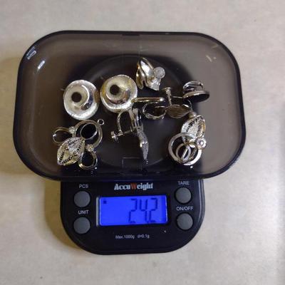 Assorted Sterling Silver Earrings and Pendant- Approx Total Weight 24.2 Grams (#76)