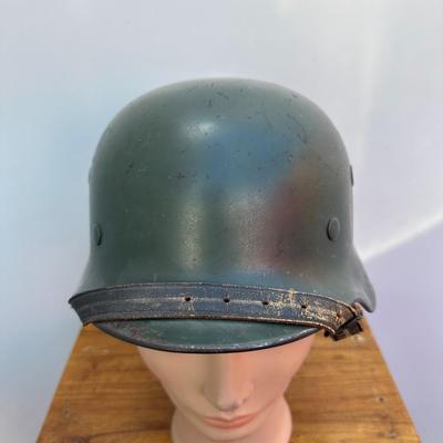 VINTAGE GERMAN M35 STAHLHELM MILITARY HELMET WITH DOUBLE DECAL