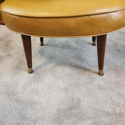 Mid Century Foot Stool Tapered Legs Floating Feet