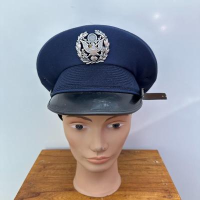 VINTAGE U.S. AIR FORCE OFFICERS SERVICE DRESS BLUE VISOR CAP