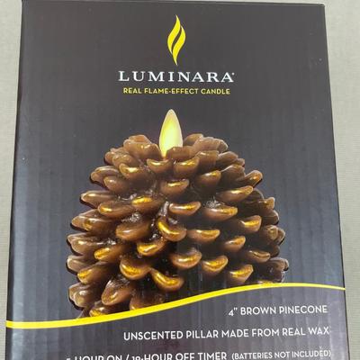 Luminara Pinecone Candle New in Box