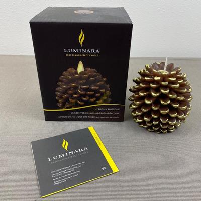 Luminara Pinecone Candle New in Box