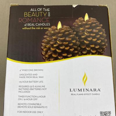 Luminara Pinecone Candle New in Box