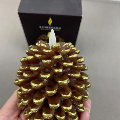 Luminara Pinecone Candle New in Box