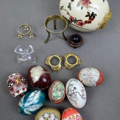 Large Collection of Ukranian and Hand Decorated Eggs