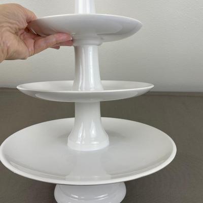 Large Portugal White Ceramic 3 Tier Stand