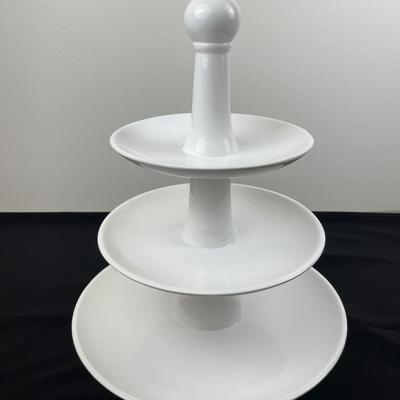 Large Portugal White Ceramic 3 Tier Stand