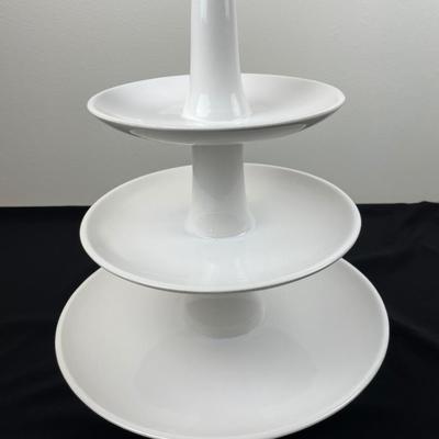 Large Portugal White Ceramic 3 Tier Stand