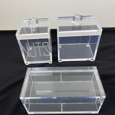 3 Acrylic Boxes with Lids