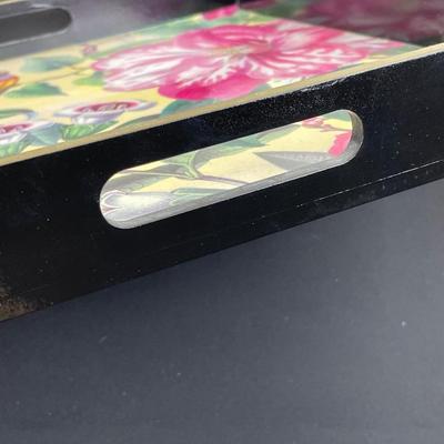 Tropical Design black Lacquer Tray