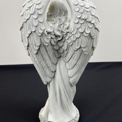 Tall Resin Angel with Solar Lantern