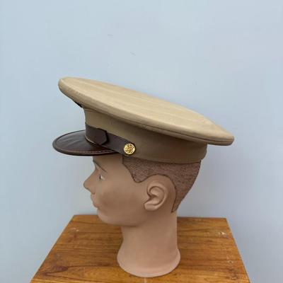 VINTAGE U.S. ARMY WWII OFFICERS KHAKI CAP