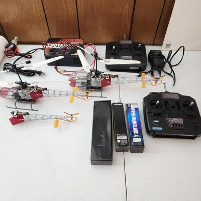 2 Hirbo X.R.B. SR Lama Sky Robo R/C Helicopters with Extras