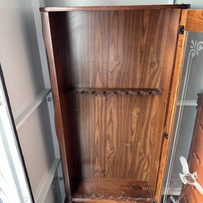 WOODEN GUN CABINET WITH BOTTOM DRAWER