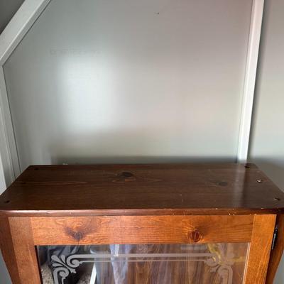 WOODEN GUN CABINET WITH BOTTOM DRAWER
