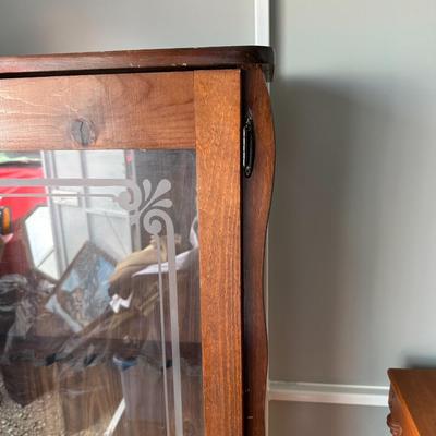 WOODEN GUN CABINET WITH BOTTOM DRAWER
