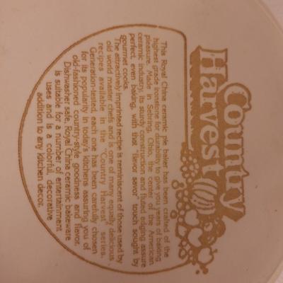 vintage strawberry pie plate with recipe