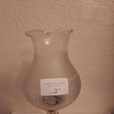 brass and glass lamp